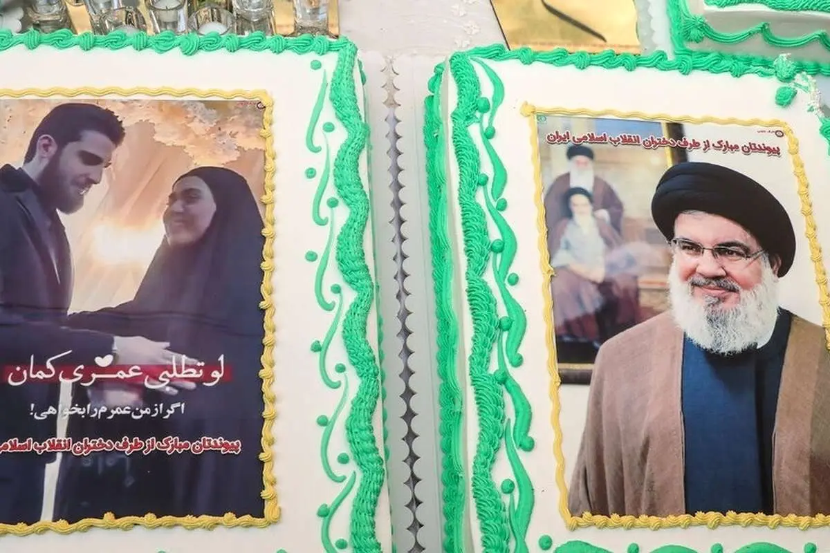 (تصاویر) کیک جشن عروسی جانباز انفجار پیجر