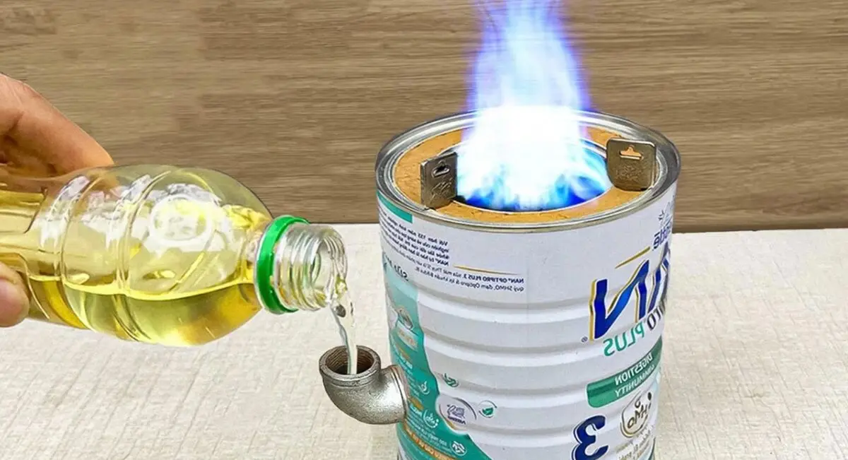 (ویدیو) نحوه ساخت اجاق گاز حرفه برای مسافرت با قوطی حلبی رب گوجه
