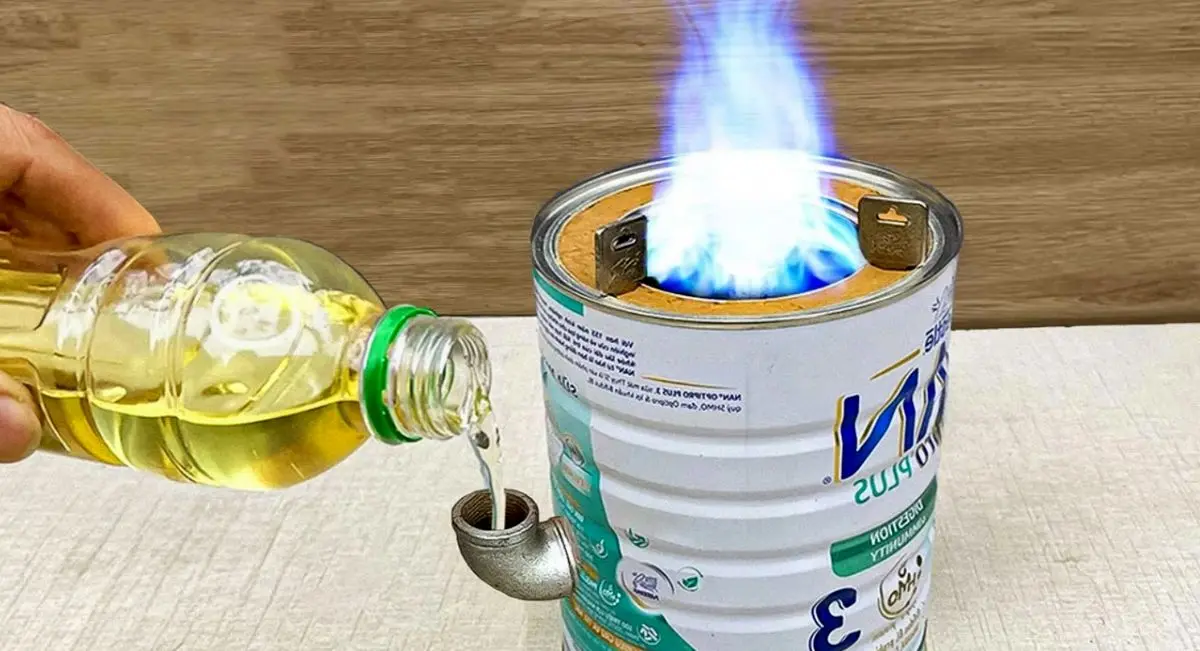 (ویدیو) نحوه ساخت اجاق گاز حرفه برای مسافرت با قوطی حلبی رب گوجه