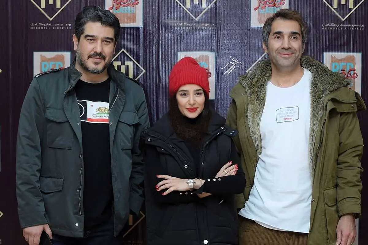 (ویدئو) الناز حبیبی و هادی کاظمی در اکران مردمی «عینک قرمز»