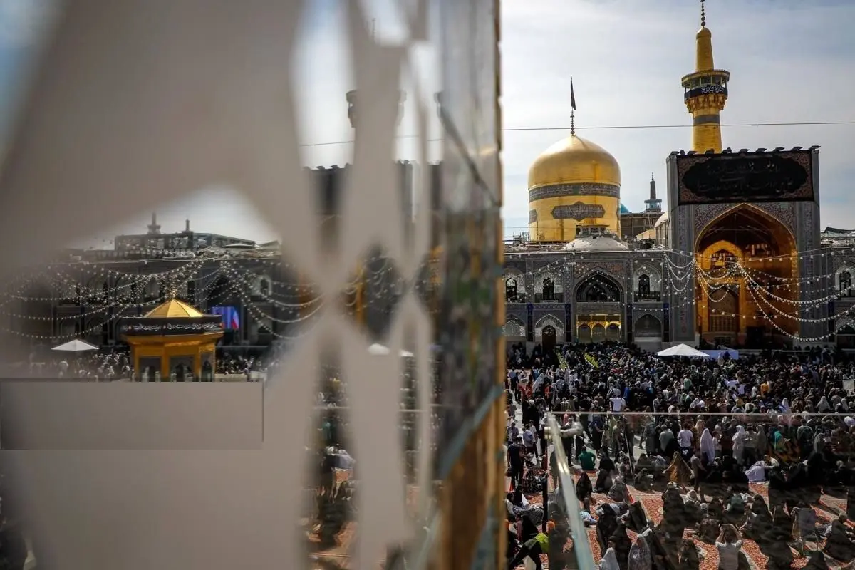 تصاویر هوایی از حرم امام رضا(ع) در لحظه تحویل سال