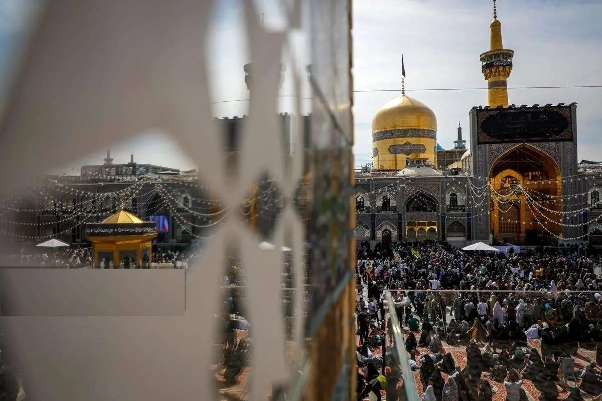 تصاویر هوایی از حرم امام رضا(ع) در لحظه تحویل سال