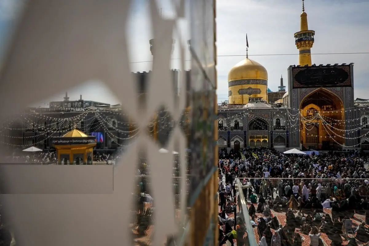 تصاویر هوایی از حرم امام رضا(ع) در لحظه تحویل سال