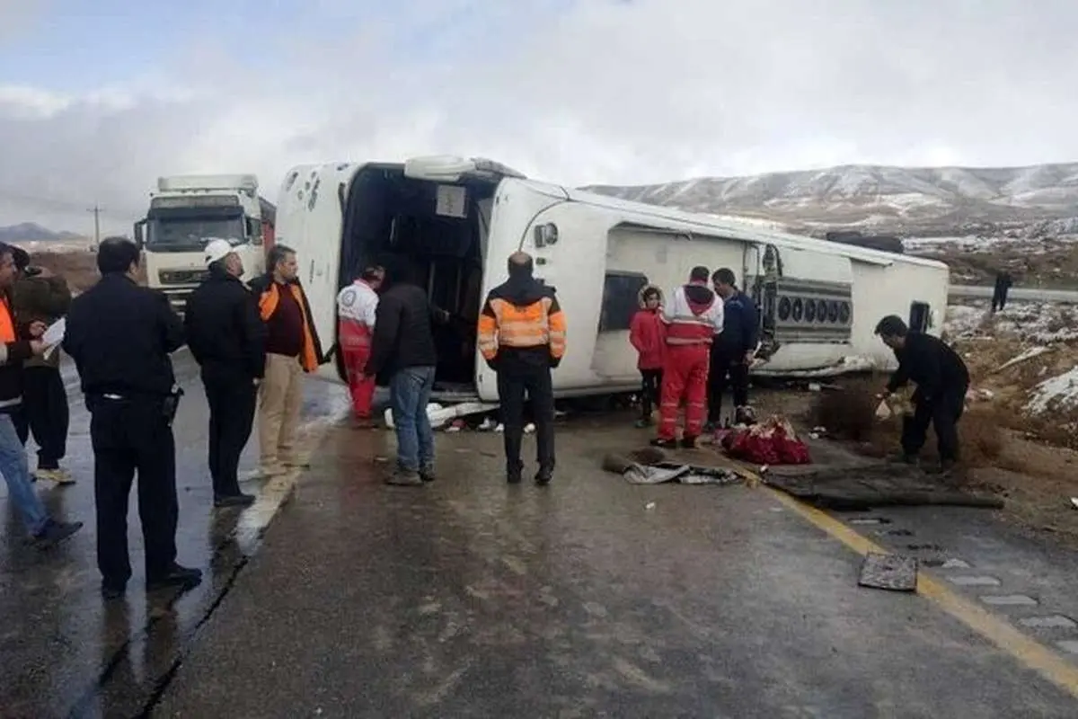 سهم تقصیر حادثه اتوبوس مسافری کرمان اعلام شد