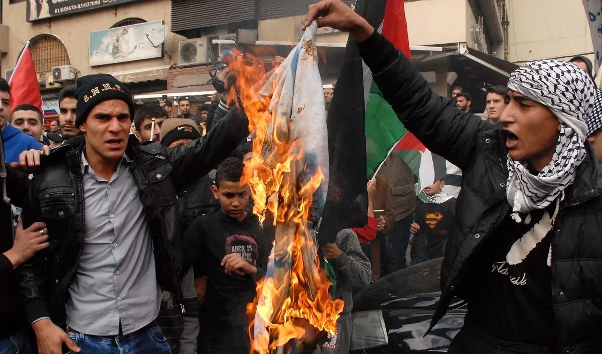 ببینید؛ آتش زدن پرچم اسرائیل در هلند