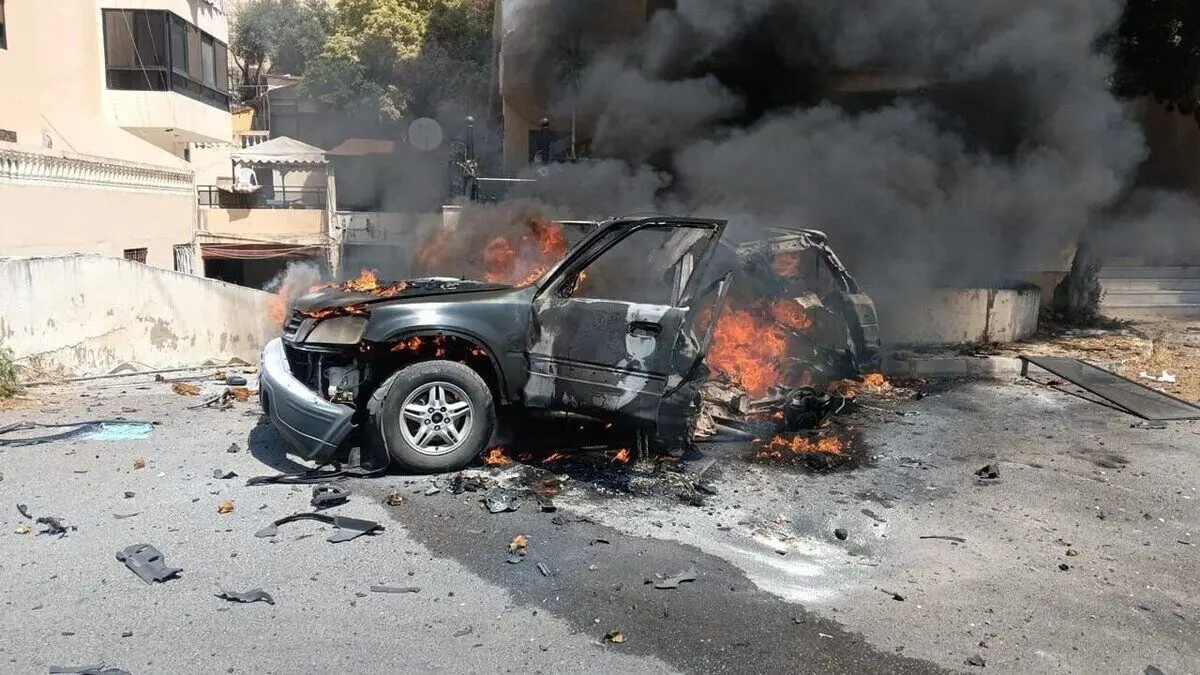 ببینید؛ حمله پهپادی به یک خودرو در جنوب لبنان