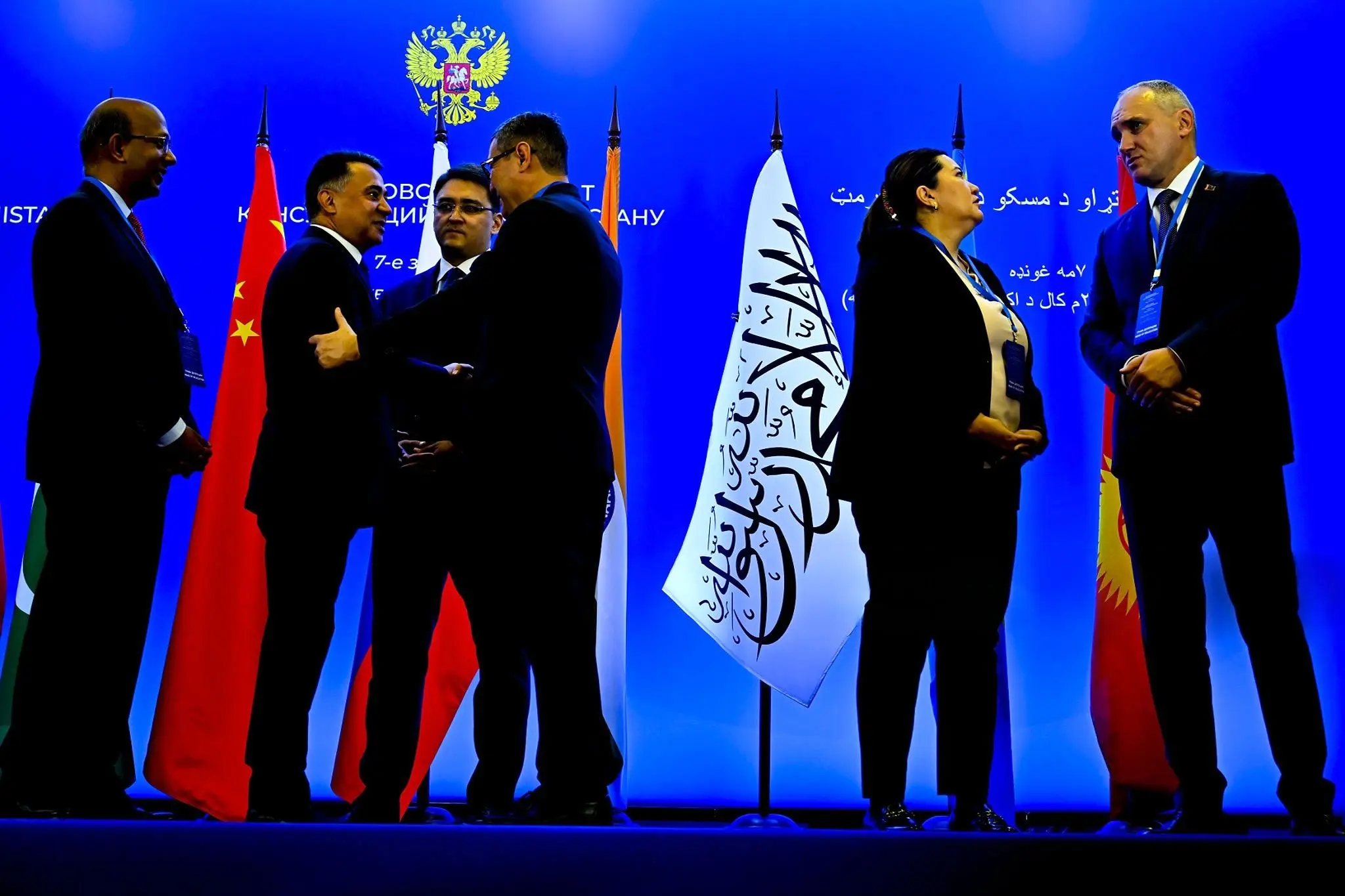تصاویر؛ پرچم طالبان و ایران در نشست «روند مسکو»