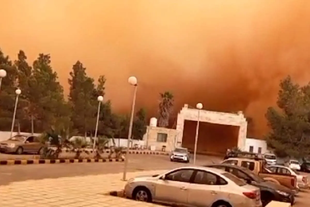 (ویدئو) طوفان گرد و غبار در اردن