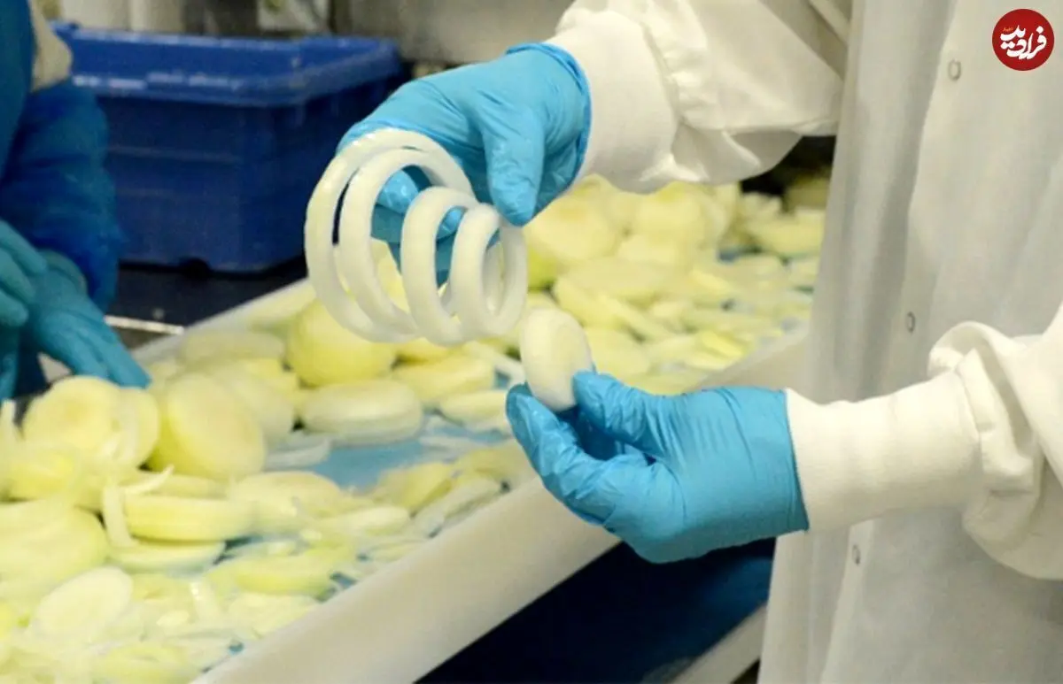 (ویدئو) برش زدن و بسته بندی حیرت‌انگیز پیاز در کارخانه