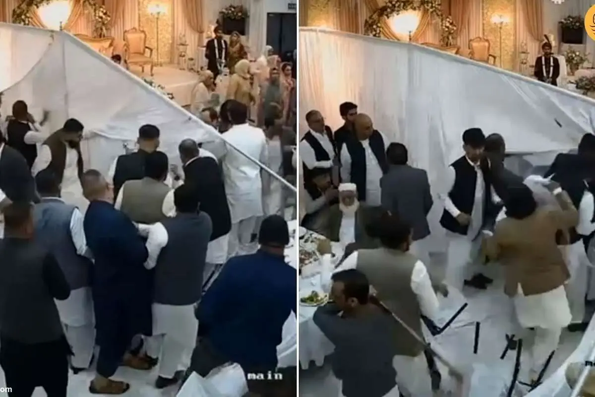 (ویدئو) مهمانان یک جشن عروسی اسلامی با مشت به جان هم افتادند