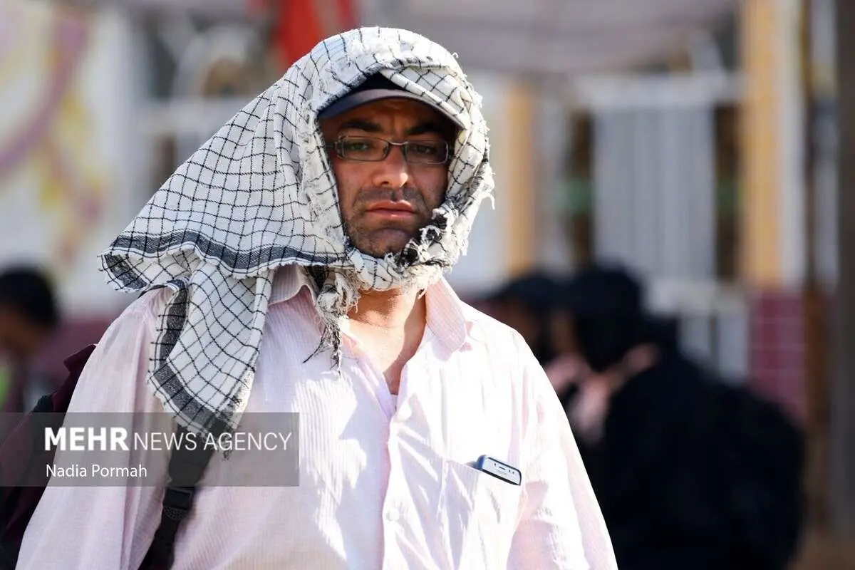 (تصاویر) سپر گرما در پیاده روی اربعین