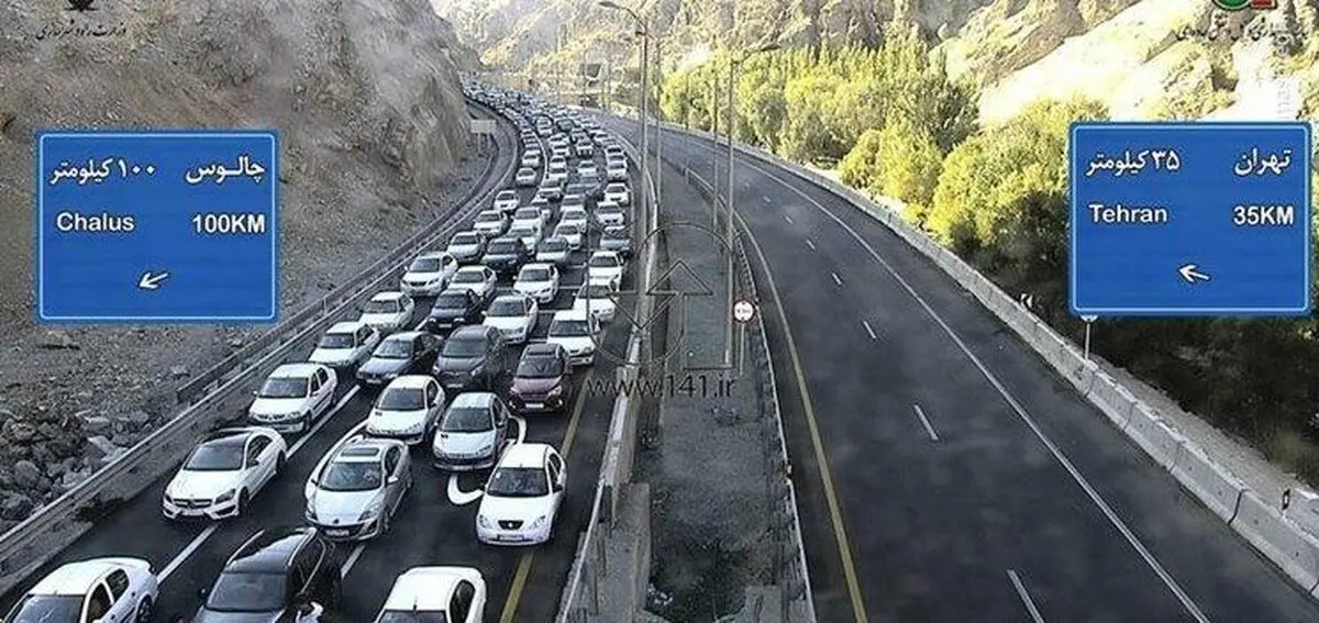 ترافیک فوق سنگین در آزادراه تهران - شمال و جاده کرج - چالوس