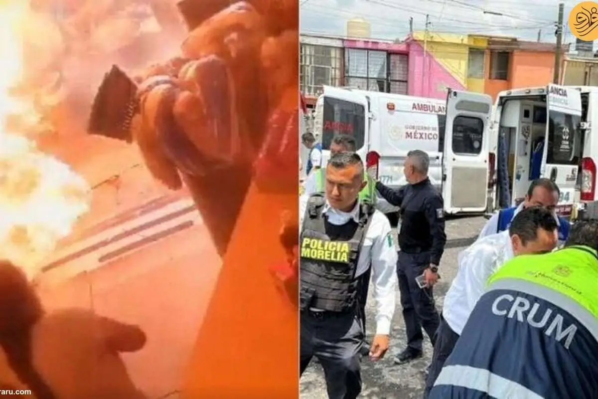 (ویدئو) لحظه وقوع انفجار گاز در بازاری در مکزیک