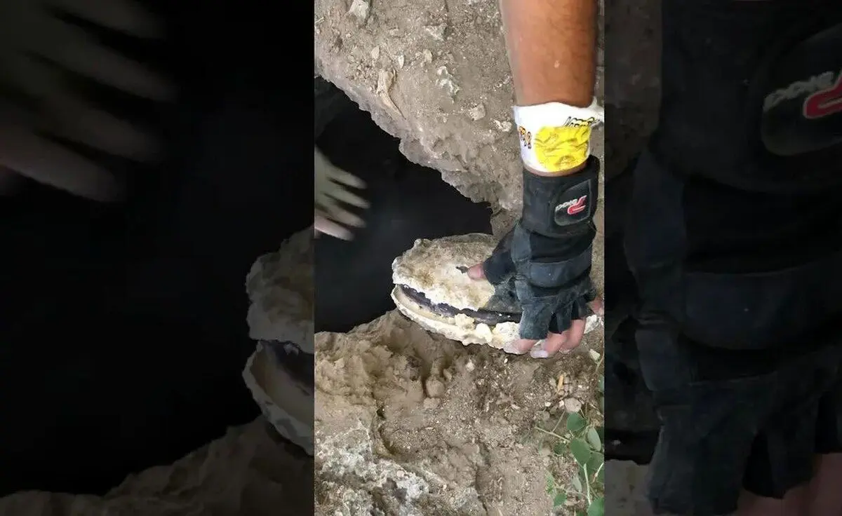 (ویدئو) لحظه کشف گردنبند طلای باستانی توسط یک شکارچی گنج