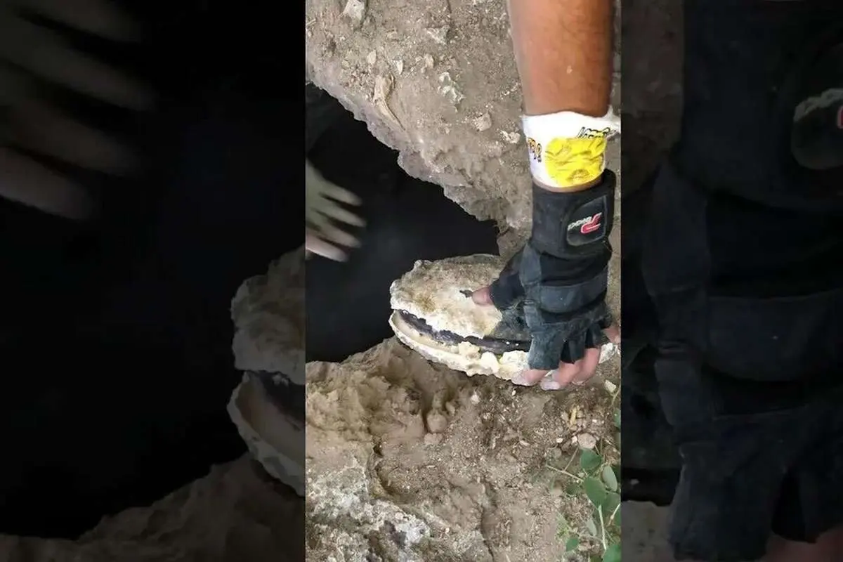 (ویدئو) لحظه کشف گردنبند طلای باستانی توسط یک شکارچی گنج