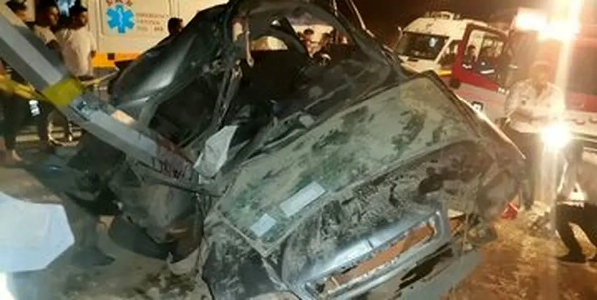(تصویر) تصادف مرگبار زانتیا با تیر چراغ برق