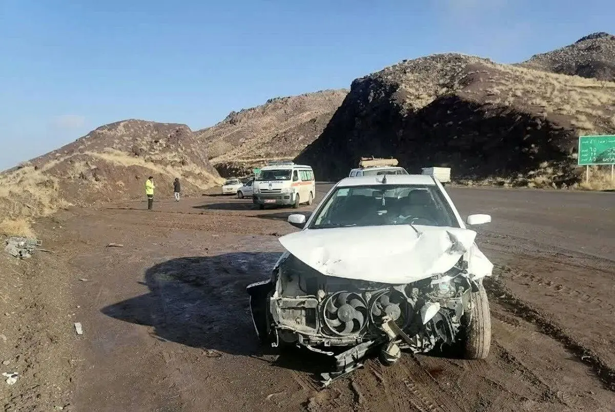 عکس ماشین استاندار رئیسی بعد از تصادف شدید