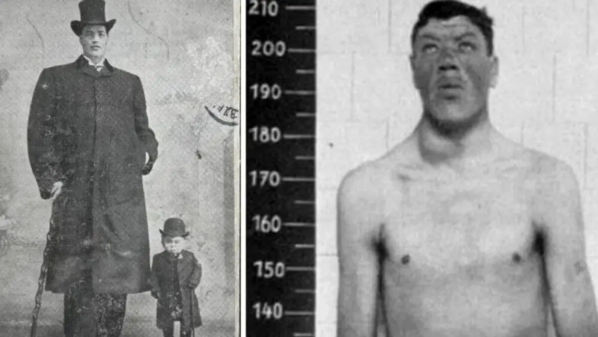 (عکس) مردی که کوتوله به دنیا آمد و غول از دنیا رفت!