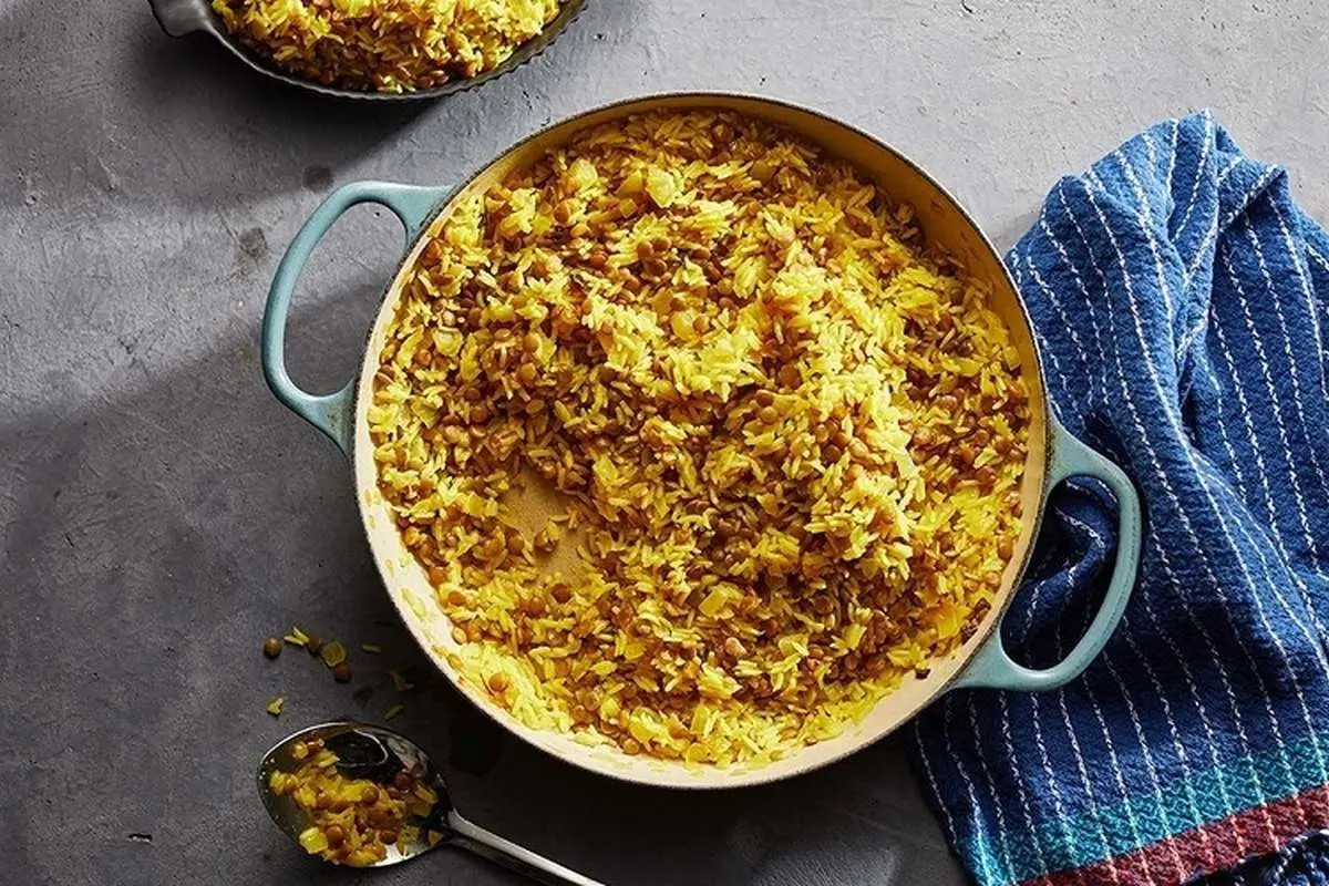 طرز تهیه عدس پلو ساده بدون گوشت فوری و خوشمزه