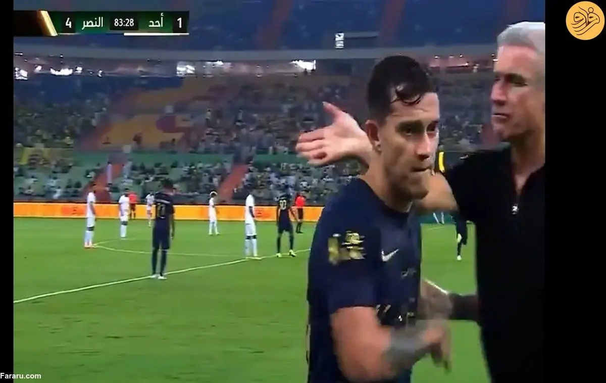 (ویدئو) ستاره النصر از سرمربی پس گردنی خورد