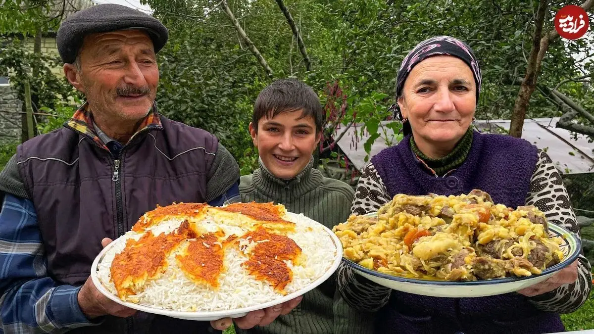(ویدئو) پخت بی‌نظیر پلو گوشت آذربایجانی با شاه بلوط