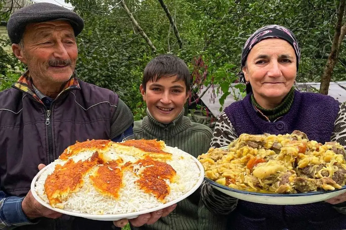 (ویدئو) پخت بینظیر پلو گوشت آذربایجانی با شاه بلوط