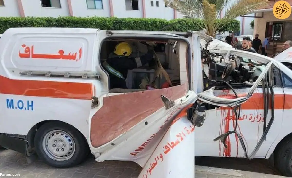 (ویدئو) اسرائیل آمبولانس فلسطینی را هدف قرار داد