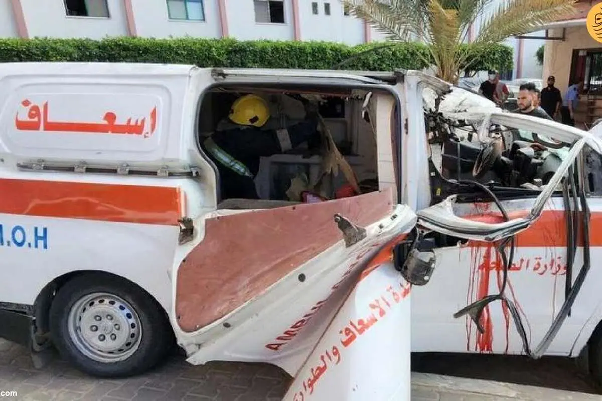 (ویدئو) اسرائیل آمبولانس فلسطینی را هدف قرار داد