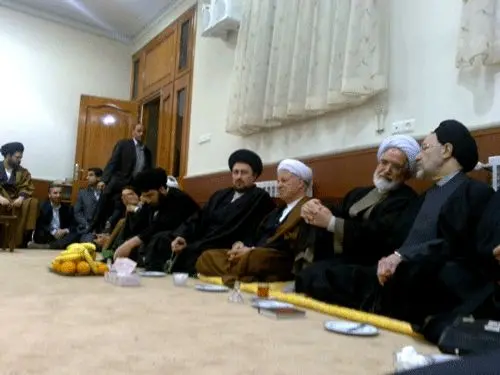 عکس> هاشمی،کروبی و خاتمی در یادبود آیت الله توسلی