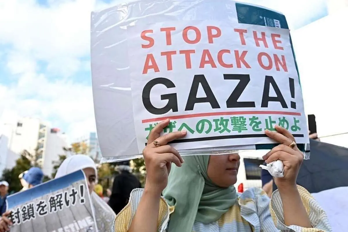 (تصاویر) تظاهرات حمایت از فلسطین در توکیو