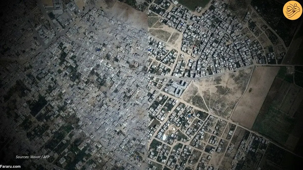 (ویدئو)  غزه قبل و بعد از حملات هوایی ارتش اسرائیل