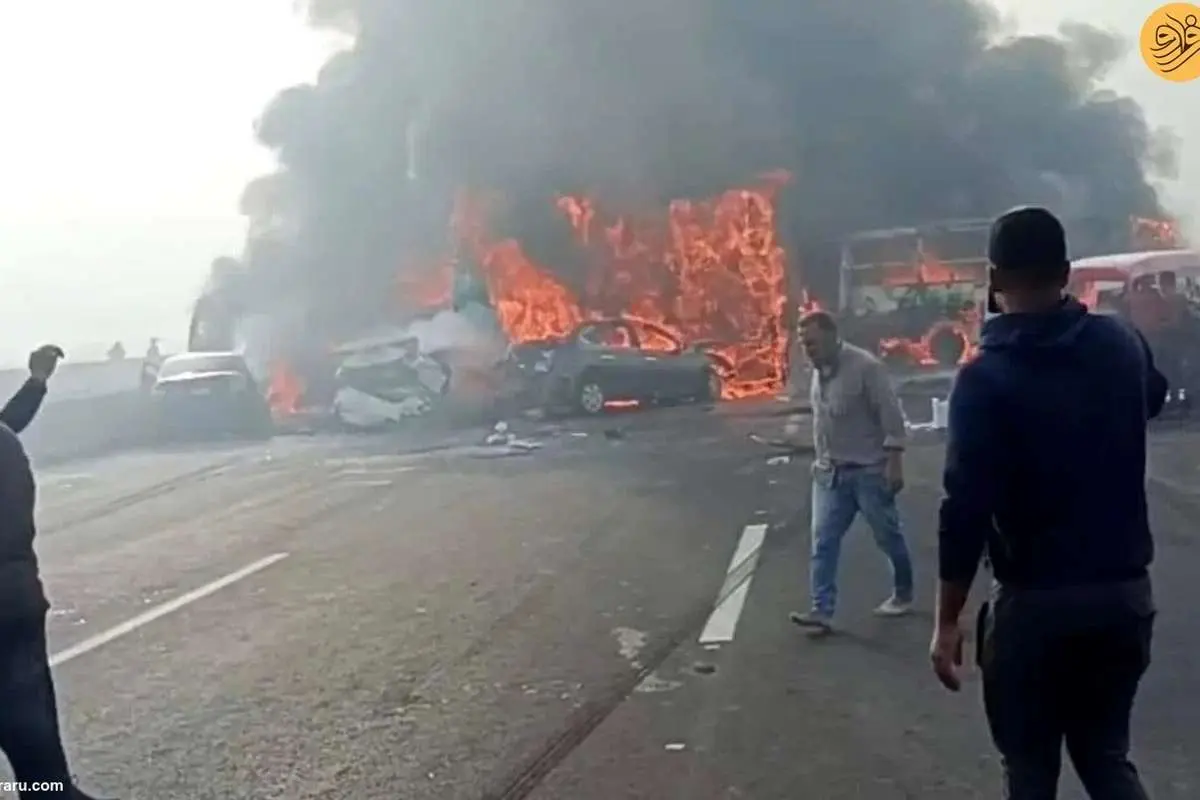 (ویدئو) تصادف جادهای در مصر جان ۳۵ نفر را گرفت