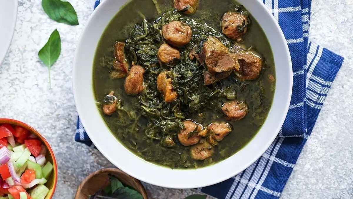 خورش آلو اسفناج را به سبک رستورانی درست کنید!