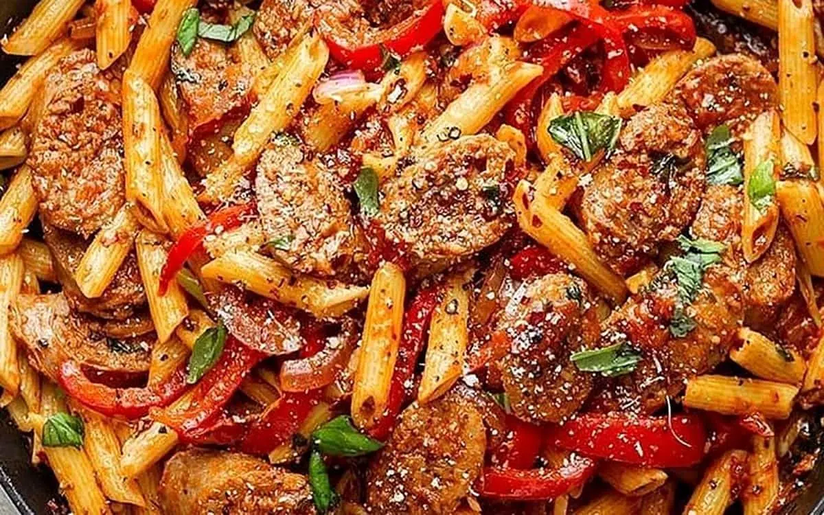 پاستا با سوسیس دودی و سس ایتالیایی؛ یک غذای بی‌نظیر