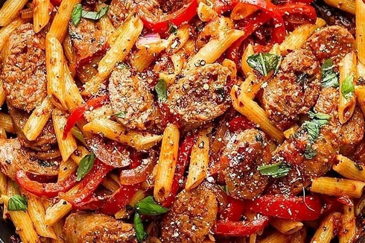 پاستا با سوسیس دودی و سس ایتالیایی؛ یک غذای بینظیر