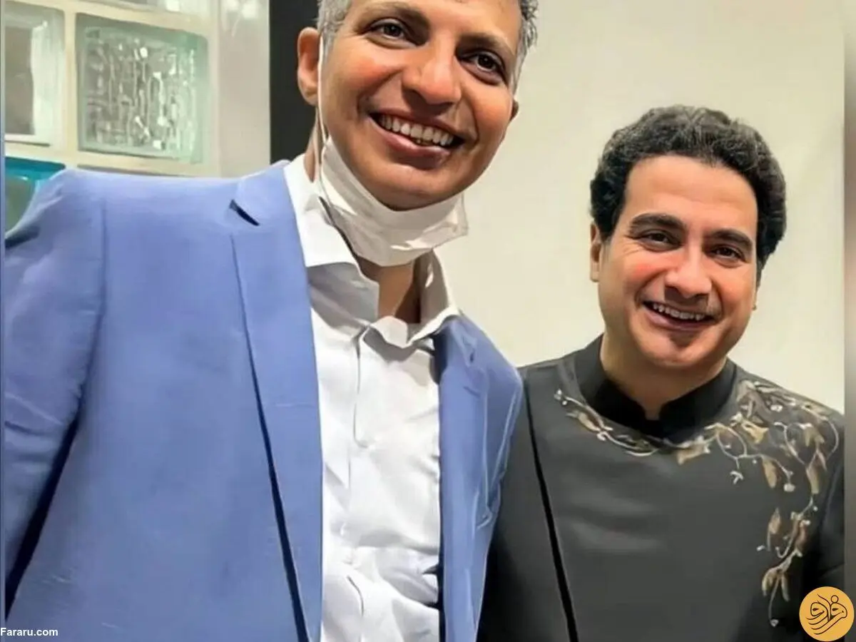 (عکس) مشت عادل فردوسی‌پور به همایون شجریان