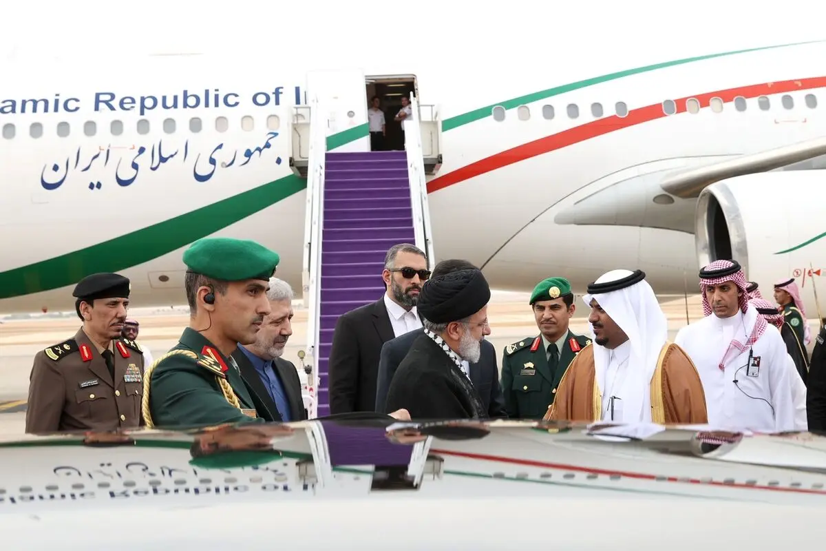 (عکس) رئیسی با چفیه در ریاض عربستان