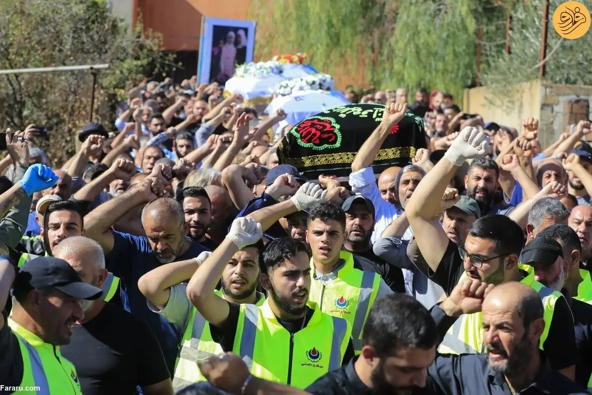 (تصاویر) تشییع مادربزرگ لبنانی و سه نوه‌اش