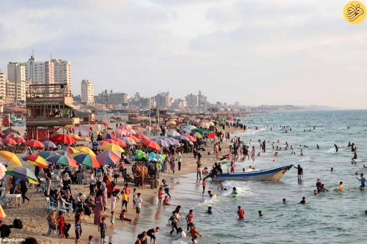 (عکس) ساحل غزه پیش و پس از جنگ