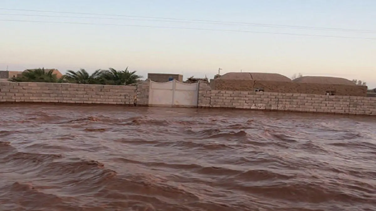 یک روستا در جاسک هرمزگان زیر آب رفت