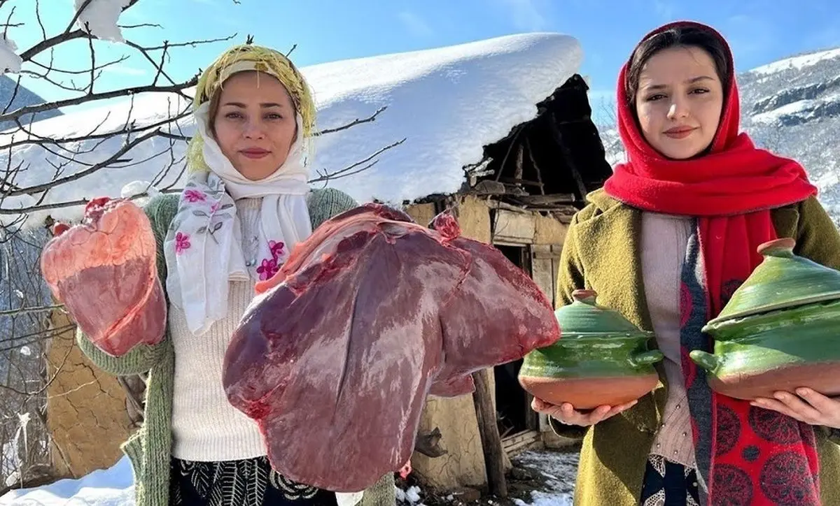 (ویدیو) پخت غذا‌های محلی با دل، جگر، پاچه و زبان گاو