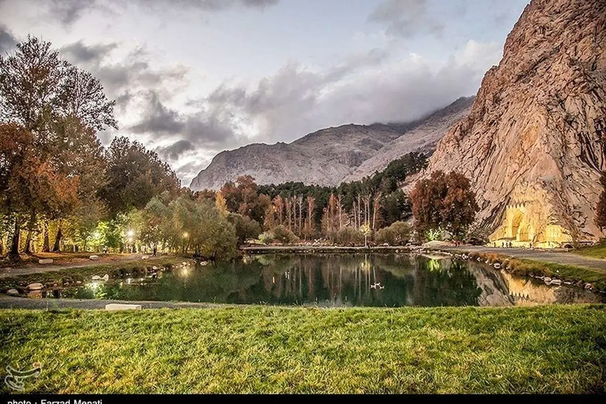 (تصاویر) طبیعت پاییزی طاق بستان کرمانشاه