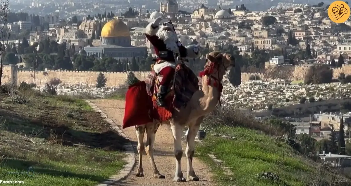 (ویدئو) پرسه بابانوئل در بیت المقدس
