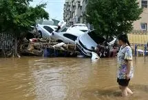 سیل خیابان‌های شهر کینژو چین را زیر آب برد