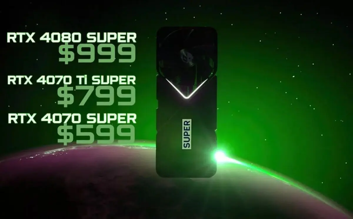 قیمت کارت‌های گرافیک سری انویدیا GeForce RTX ۴۰ SUPER فاش شد
