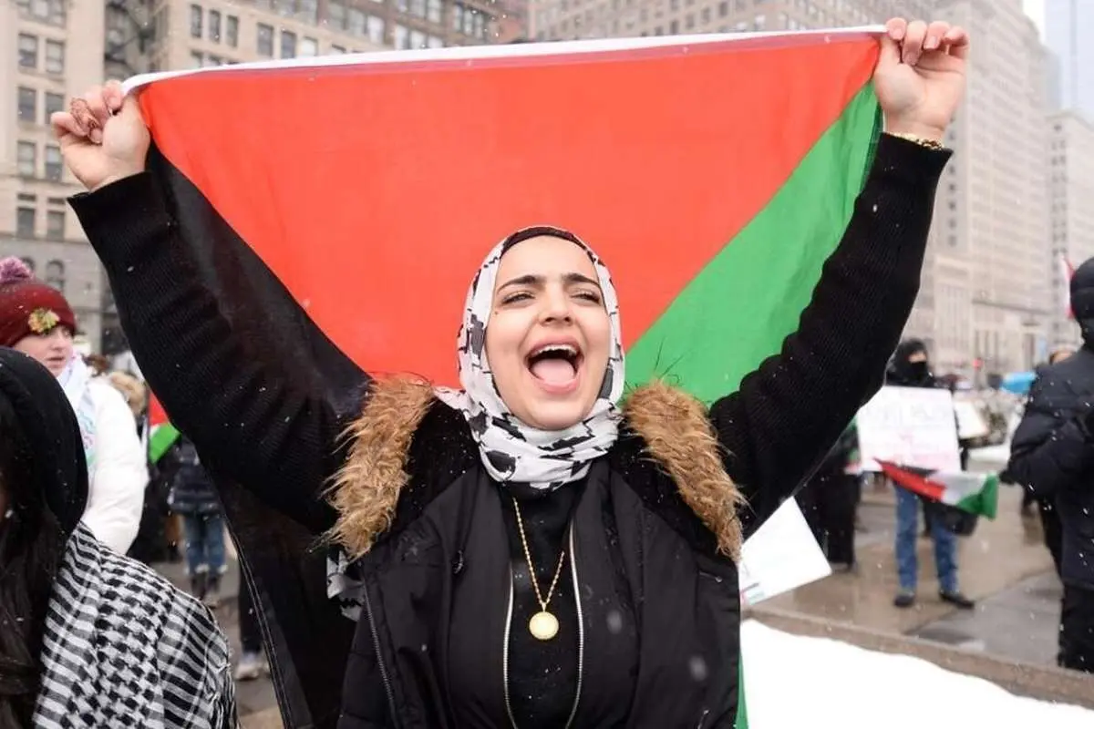 (تصاویر) تظاهرات حمایت از فلسطین در شیکاگو