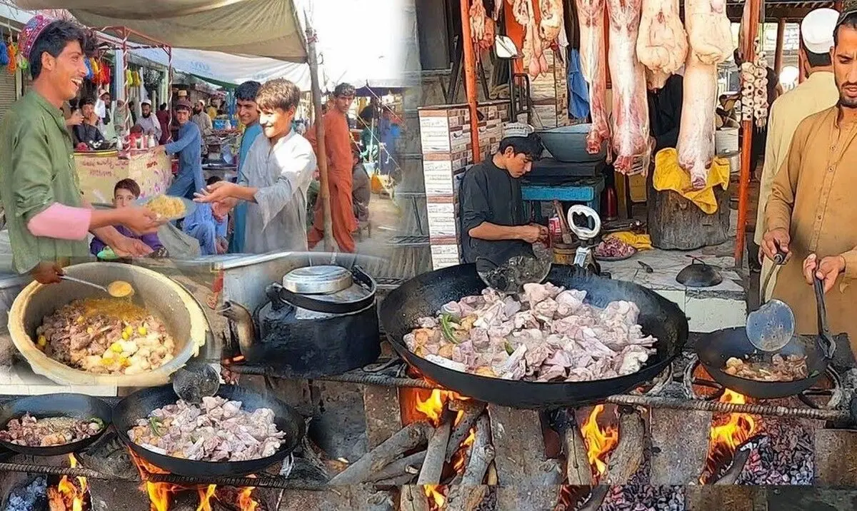 (ویدئو) غذاهای مشهور خیابانی در افغانستان؛ از کباب و جغول بغول تا آبگوشت