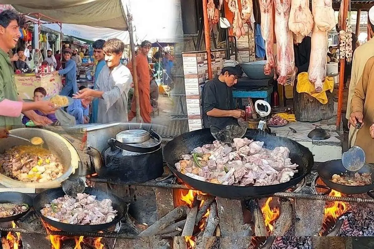 (ویدئو) غذاهای مشهور خیابانی در افغانستان؛ از کباب و جغول بغول تا آبگوشت