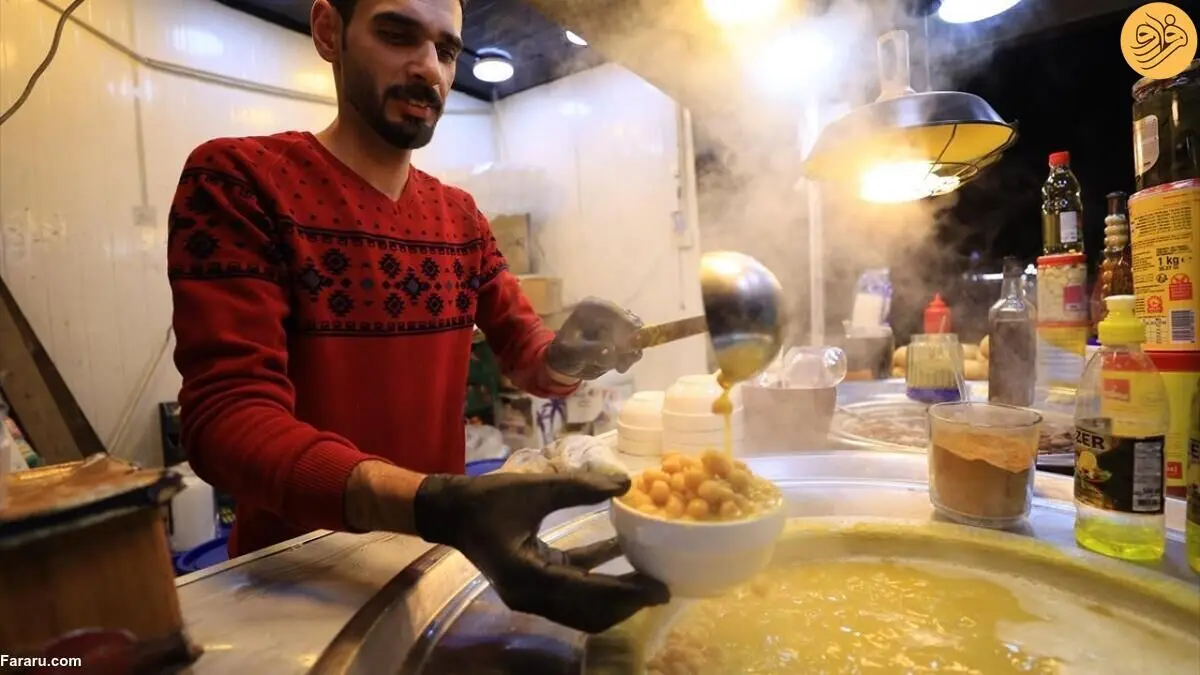 (تصاویر) نخود لوبیا و شلغم داغ؛ غذای محبوب خیابانی در عراق