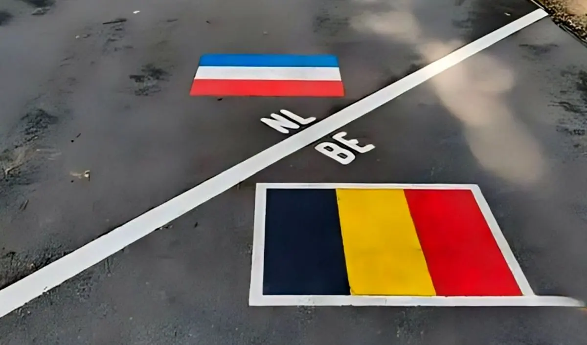 (ویدئو) مرز جالب بلژیک و هلند